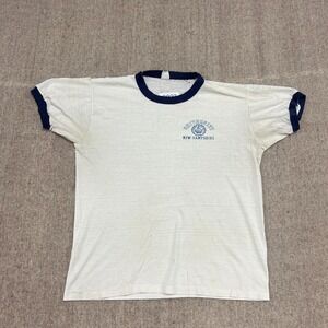 Vintage University Of New Hampshire Mens Medium White 60s Ringer Velva Sheen